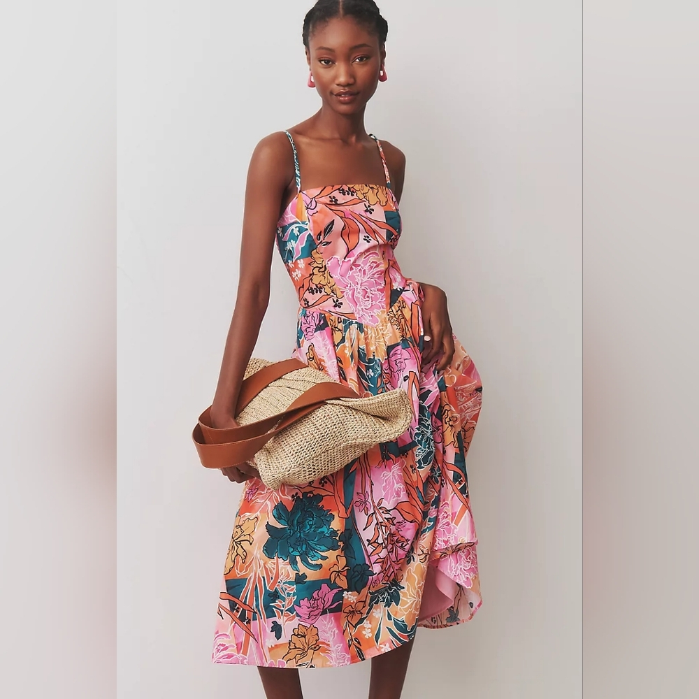 NWT Hutch Eddi Sleeveless Drop Waist Midi Dress Large